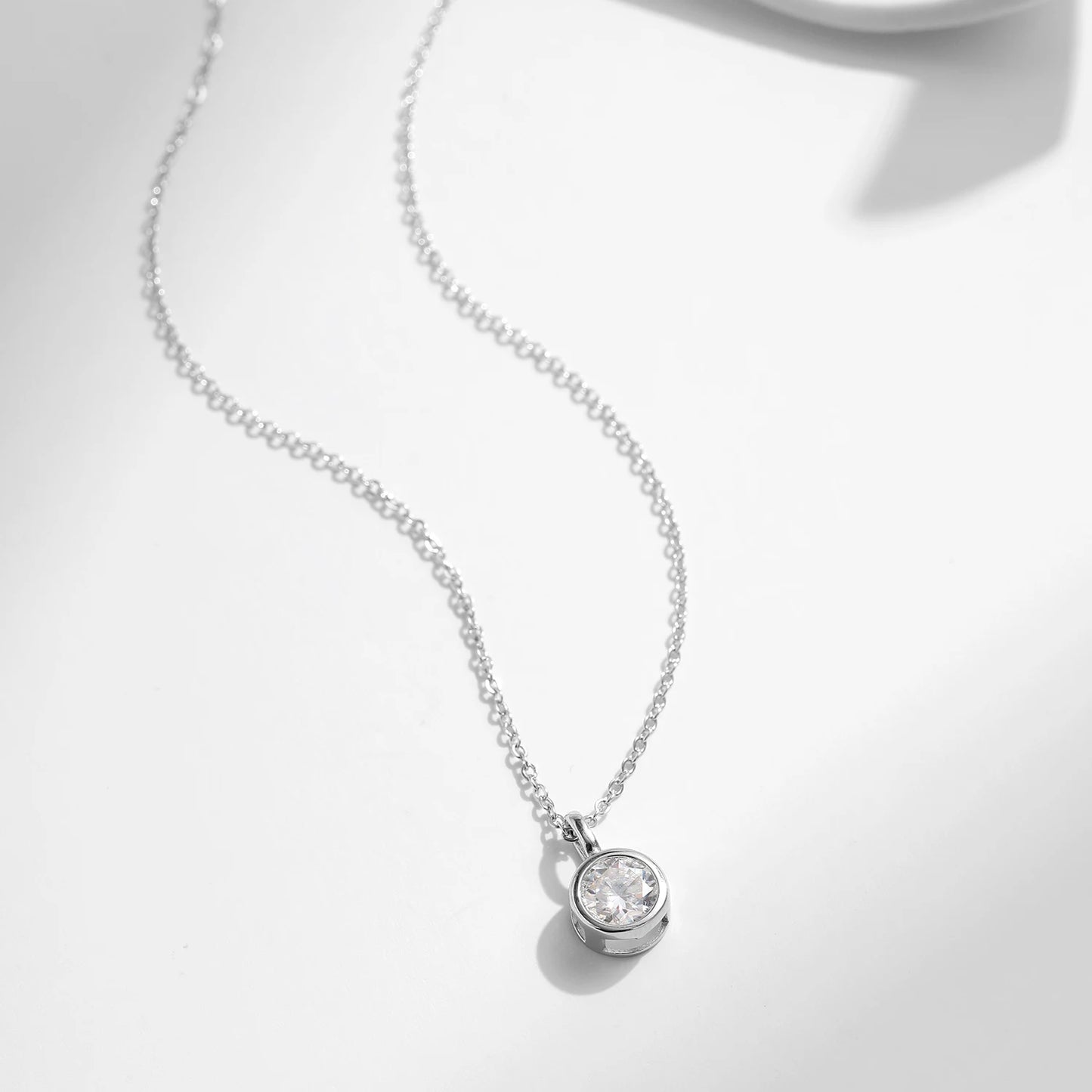 Moissanite Pendant Necklace 925 Silver Lab Diamond