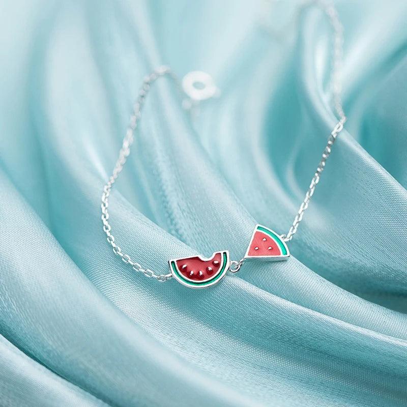 925 Sterling Silver Enamel Lovely Fruit Watermelon