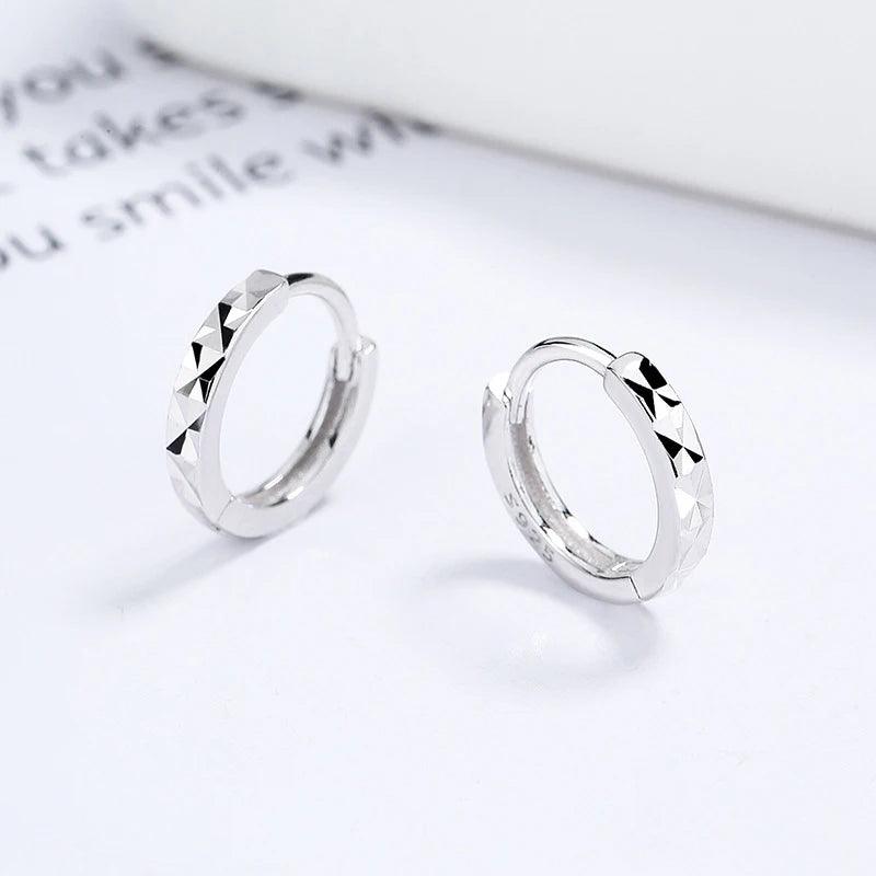 Simple Rock Hoop Earrings